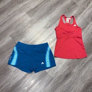 Adidas workout shorts and tank  size small